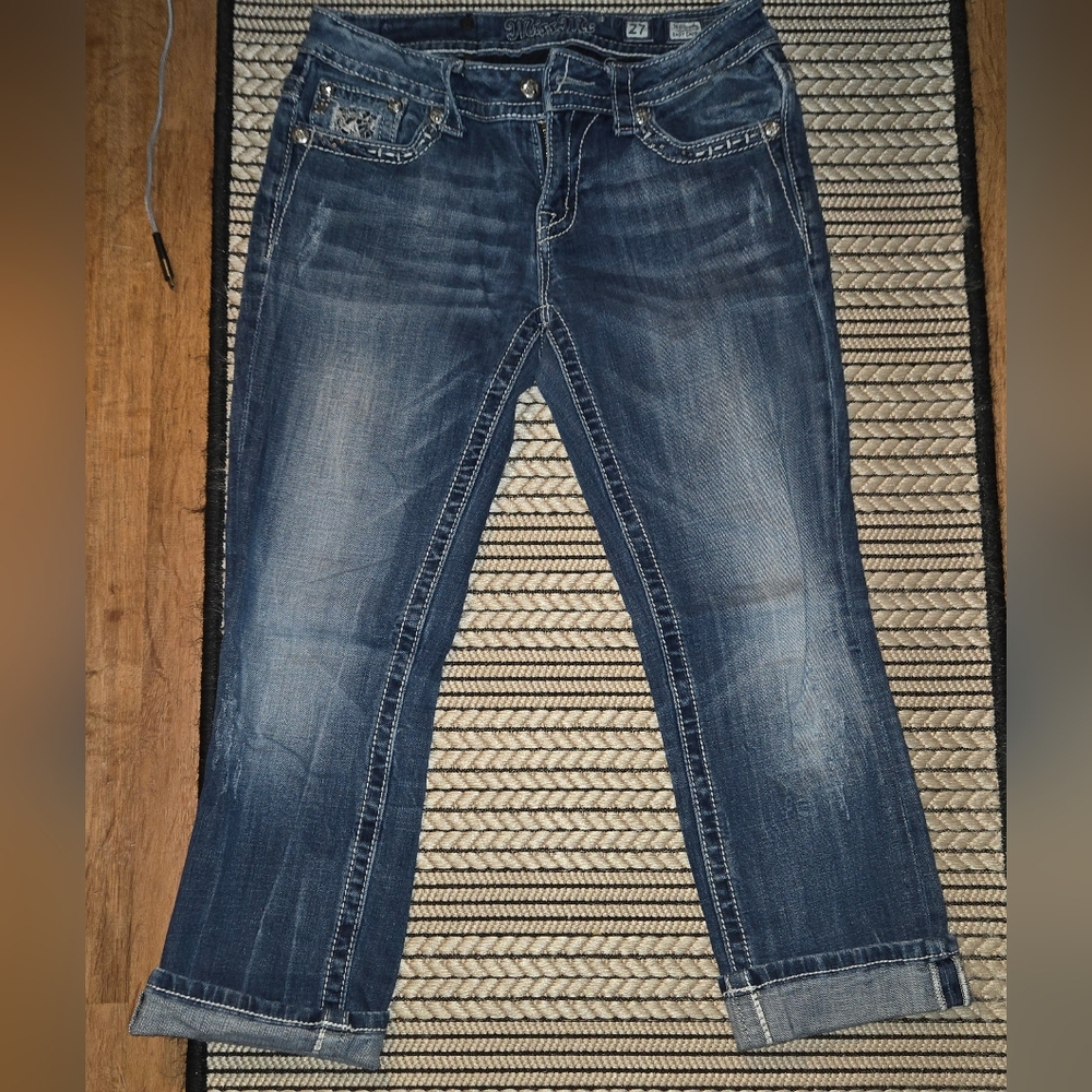 Miss Mw Blue Boot Cut Jeans with Vintage Fading